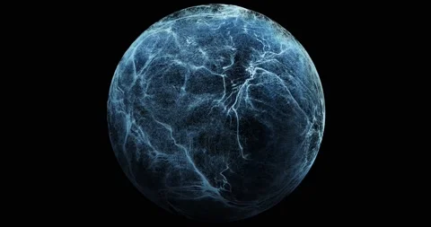 Abstract fluid, Water in sphere. particles flowing around sphere Stock Footage 137817431