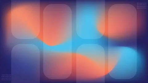 Abstract Fluid Wave Background Design and shape Blur. Blue Purple Orange Gr.. Stock Illustration