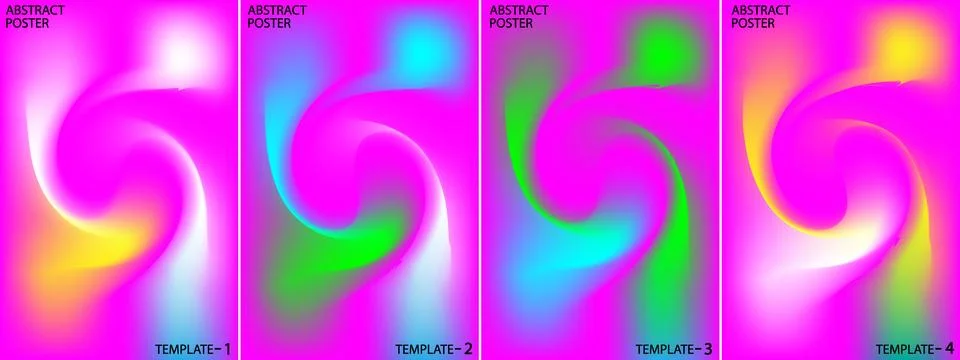 Abstract Fluid Wave Background with Vibrant Neon Swirls and Psychedelic 库存插图
