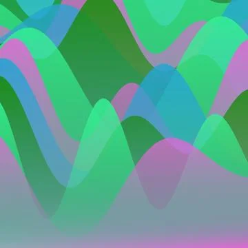 Abstract Fluid Wave Background with Vibrant Green Blue and Purple Transluce.. 스톡 일러스트