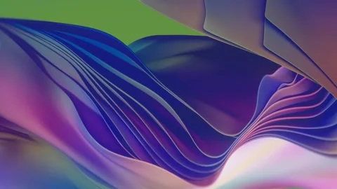 Abstract fluid wave motion with colorful gradient backdrop. Stock Footage 336315670