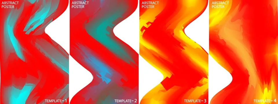Abstract Fluid Wave Motion in Vibrant Red and Blue Gradient Background Ilustración de archivo