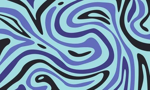 Abstract fluid wave pattern in shades of blue and black Stockillustratie