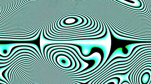 Abstract Fluid Wave Patterns with Cyan and Black Accents Video stock 333284956