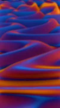Abstract fluid wave-like structure with blue and orange gradient tones.. Stock Illustration