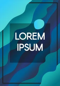 Abstract fluid waves blue background with text frame Stock-Illustration