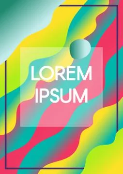 Abstract fluid waves with copyspace acid banner layout Illustrazione stock