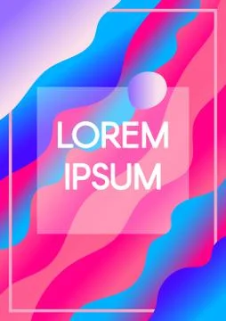 Abstract fluid waves neon background with copyspace Stock Illustration