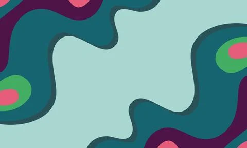 Abstract fluid wavy background with organic shapes. Colorful wavy liquid. Stockillustratie
