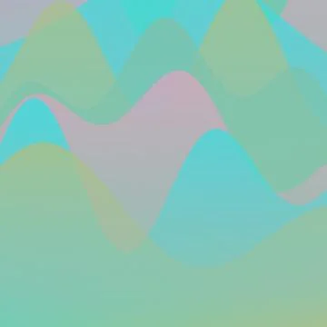 Abstract fluid wavy background with translucent pastel layers in teal green.. Stock Illustration