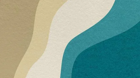 Abstract fluid wavy layered textured paper background in cream light beige .. Stock Illustration