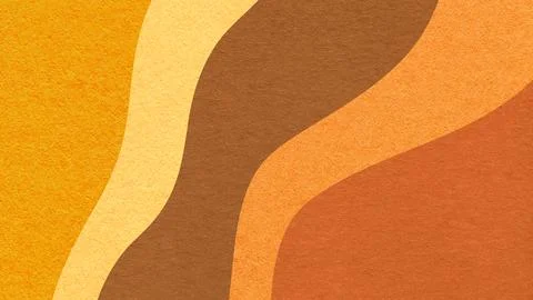 Abstract fluid wavy layered textured paper background in yellow, brown, ora.. Stock Illustration