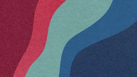 Abstract fluid wavy layered textured paper background in red pale teal blue.. 库存照片