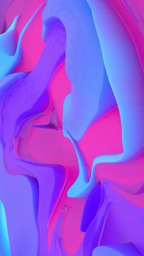 Abstract Fluidity in Pink and Blue with Soft Curves and Shadows Stock Footage 341781604