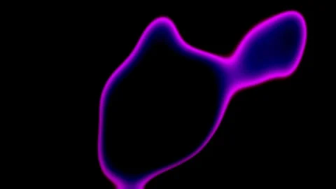 Abstract fluorescent glow blobby shapes morphing on black background Vídeo Stock 320562287