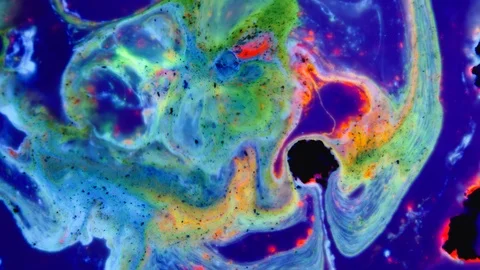 Abstract Fluorescent Ink Explosion Stock Footage