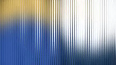 Abstract Fluted Glass Texture with Blue and Gold Gradient Background. Stock Illustration