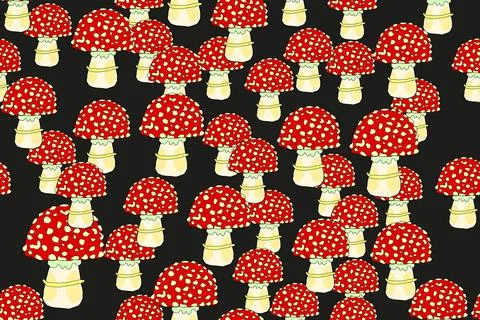 Abstract Fly Agaric Seamless Pattern Stock-Illustration