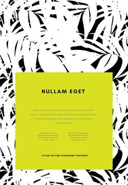 Abstract flyer, banner or ad template with palm leaves texture. 库存插图