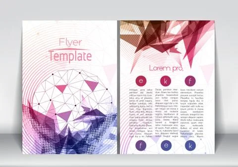 Abstract Flyer Brochure Design Template with Geometric Background - Vector .. Stock Illustration