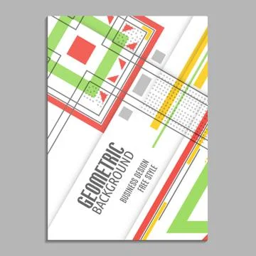Abstract flyer brochure design template cover colored stripes Stock Illustration