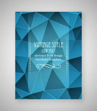 Abstract flyer triangular design, low poly brochure template in vintage style Stock Illustration