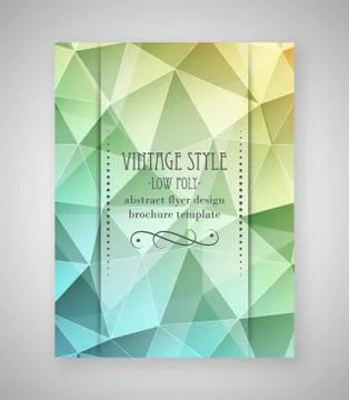 Abstract flyer triangular design, low poly brochure template in vintage style Stock Illustration