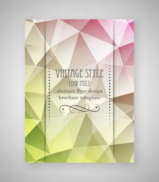 Abstract flyer triangular design, low poly brochure template in vintage style Stock Illustration