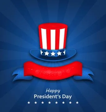 Abstract Flyer with Uncle Sam's Hat for Happy Presidents Day of USA Illustrazione stock