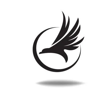 Abstract Flying Bird Logo in Circular Motion for Branding Illustrazione stock