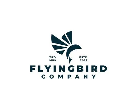 Abstract flying bird with triangle diamond wings logo Stock Illustration