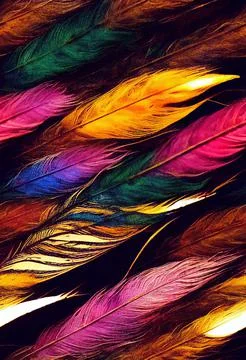 Abstract flying colorful feather pattern Stock Illustration