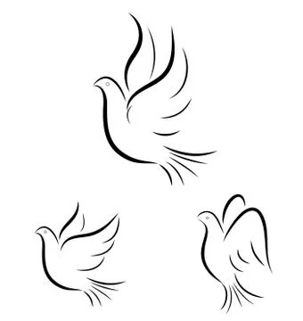 Abstract flying doves Stock Illustration