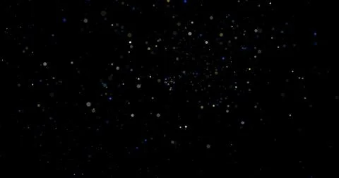 Abstract Flying dust particles on a black background 3d rendering Stock Illustration