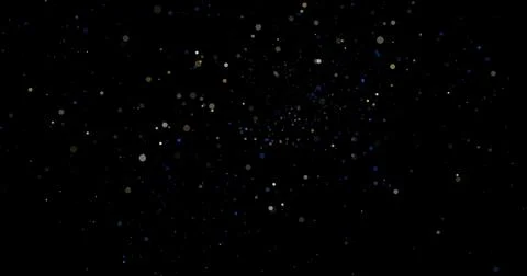 Abstract Flying dust particles on a black background 3d rendering Stock Illustration