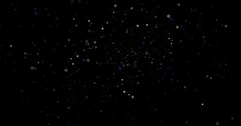 Abstract Flying dust particles on a black background 3d rendering Illustrazione stock