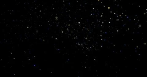 Abstract Flying dust particles on a black background 3d rendering Stock Illustration