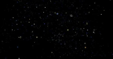 Abstract Flying dust particles on a black background 3d rendering Stock Illustration