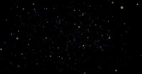 Abstract Flying dust particles on a black background 3d rendering Illustrazione stock