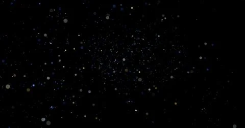 Abstract Flying dust particles on a black background 3d rendering Illustrazione stock