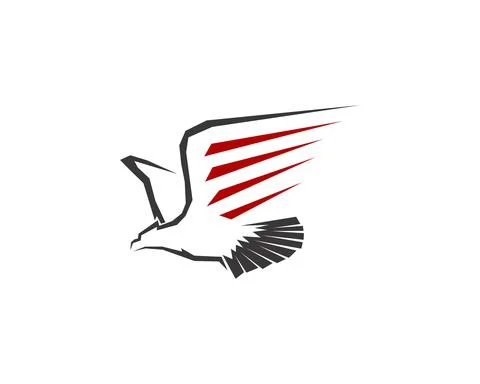 Abstract flying eagle with red scratch effect Illustrazione stock