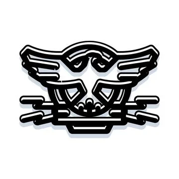 Abstract flying eagle wings logo design symbol Stock Illustration
