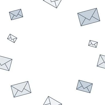 Abstract flying email envelope message background with copy space. Stock Illustration