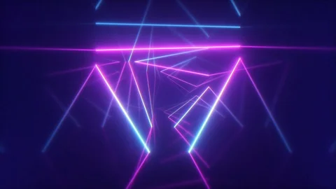 Abstract flying in futuristic corridor with triangles, seamless loop 4k Stock Footage