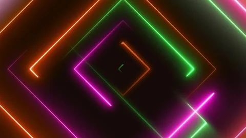 Abstract flying in futuristic corridor with triangles and seamless loop Stock Footage 264575147