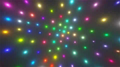 Abstract flying glowing particles in space, computer generated abstract Illustrazione stock
