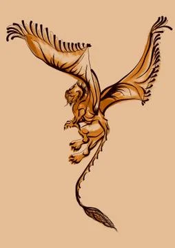 Abstract flying monster Stock Illustration