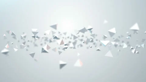 Abstract flying pyramids chaotic form of low poly in empty space. Stock Footage 94956093