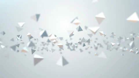 Abstract flying pyramids chaotic form of low poly in empty space. Stock Footage 94956334