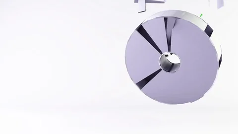 Abstract flying rotating 3d ring shape building from small elements Stock Footage 72890129